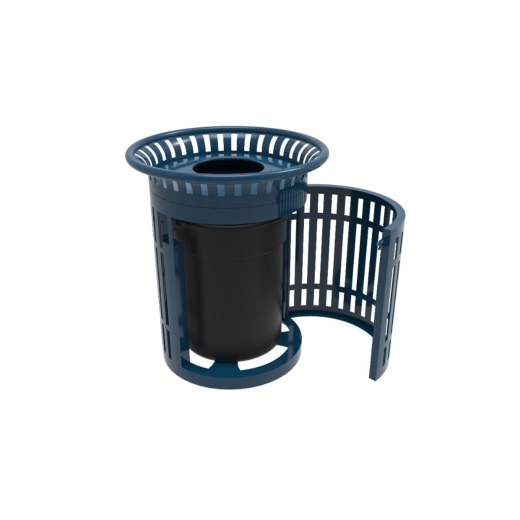 32 Gallon Skyline Trash Receptacle W/Flared Top Strap Steel