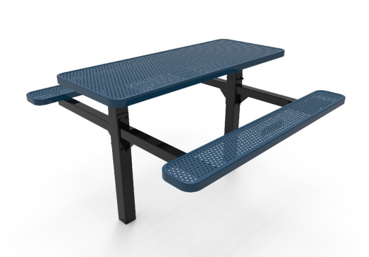 6' Double Pedestal Punched Steel Table - Inground Mount