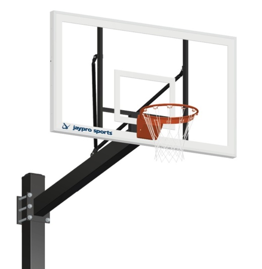Basketball System - Titan (Powder Coated) Black (6 In. X 6 In. Pole With 6 Ft. Offset) - 72 In. Acrylic Backboard - Flex Rim Goal