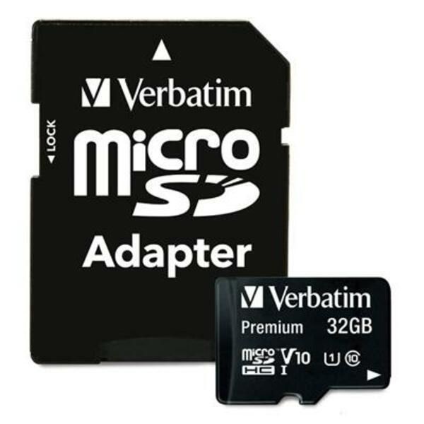 Verbatim 32Gb Premium Microsdhc Memory Card With Adapter, Uhs-I Class 10