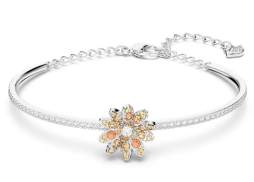 Swarovski Eternal Flower Bangle - Multicolored, Mixed Metal Finish