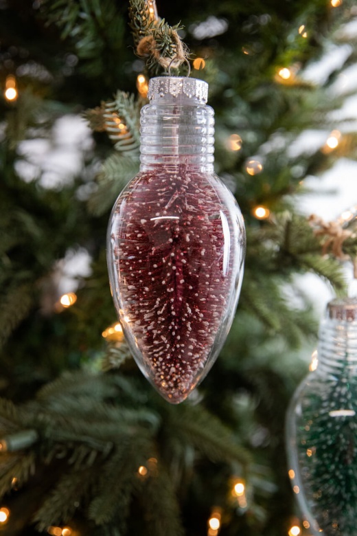 6.5" Plastic Clear Retro Light Bulb Ornament