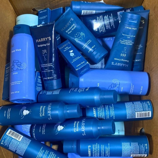 Harrys Mix Includes Face Wash , Body Wash , Sculpting Gel , Face Lotion & Shave Cream (34 Pcs Lot)