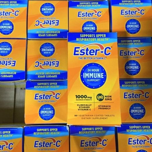 Ester-C The Better Vitamin C 24 Hour Immune Support 1000Mg Maximum Strength Non Gmo Vegetarian Coated Tablets (25 Pcs Lot)
