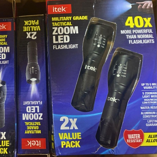Itek Military Grade Tactical Zoom Led Flashlight (9 Pcs Lot)