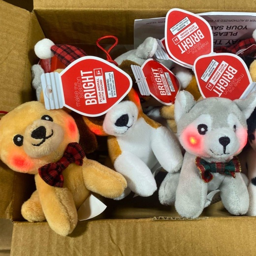 Make The Season Bright Plush Animal With Sound Ages 3+ Assorted Puppies (60 Pcs Lot)