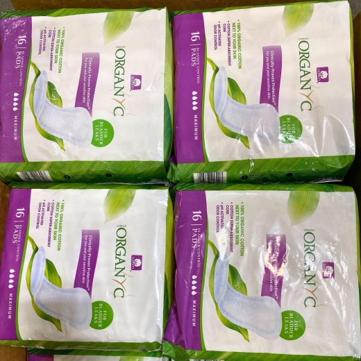 Organyc 100% Organic Cotton 16 Bladder Control Pads Maximum (40 Pcs Lot)