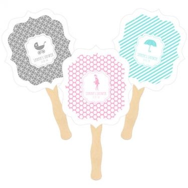 Personalized Paddle Fans - Mod Pattern Baby