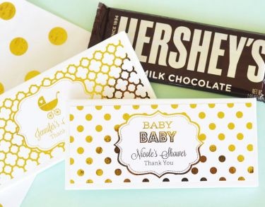 Personalized Metallic Foil Candy Wrapper Covers - Baby