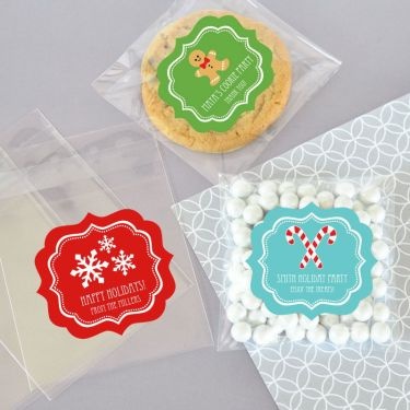 Personalized Winter Clear Candy Bags (Set Of 24)