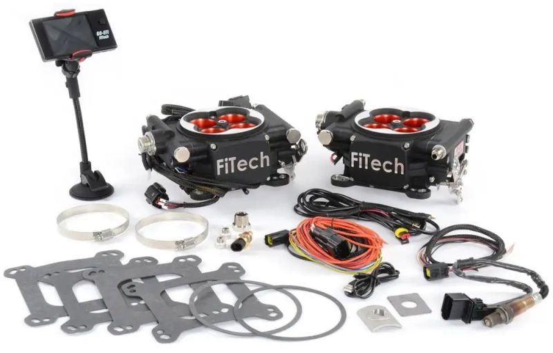 Fitech Fuel Injection System 2x4 1200 Hp Kit With Power Adder Matte Black Finish 30064 0195