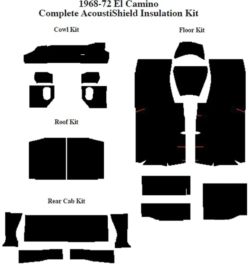 El Camino Insulation Quietride Acoustishield Complete Kit 1968-1972