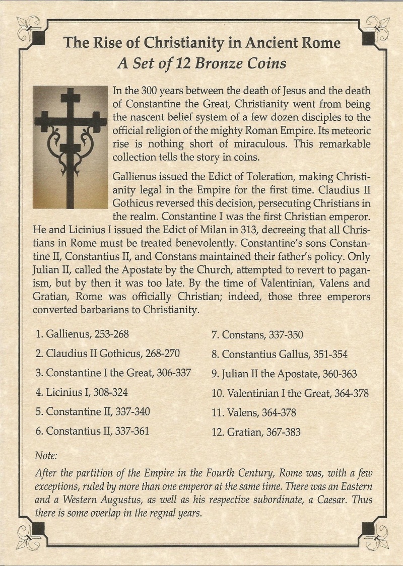 Rise Of Christianity In Ancient Rome: 12 Bronze Coins (Album)