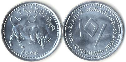 Somalilandkm10(U) 10 Shillings Taurus