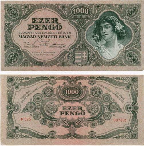 Hungary P118a(Au-U) 1,000 Pengo – Nostamp