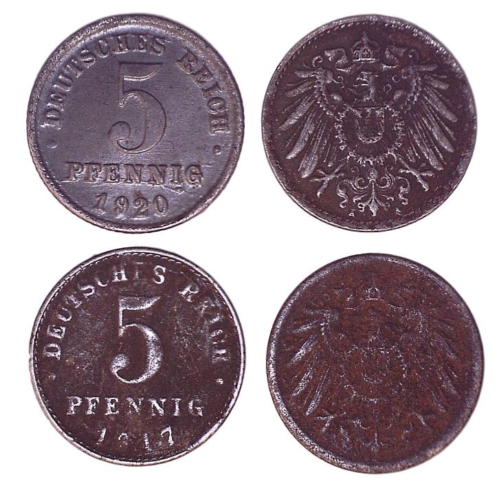 Germany Km19(Vg-F) 5 Pfennig