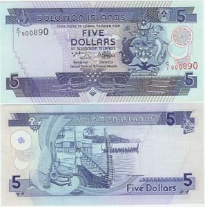 Solomon Islands P19(U) 5 Dollars