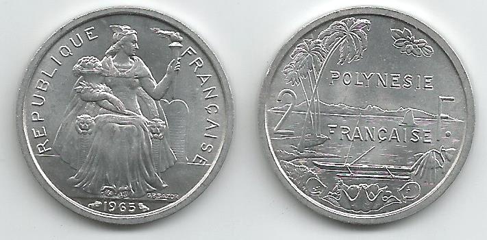 French Polynesia Km3(U) 2 Francs