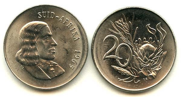 South Africa Km69.1,69.2(U) 20 Cents