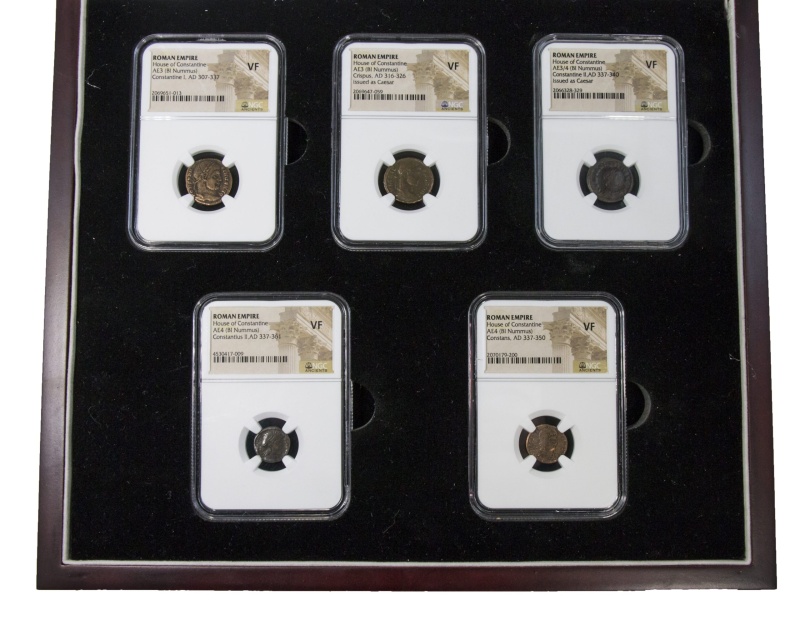 House Of Constantine: A Collection Of Five Slabbed Coins (Five-Coin Box)
