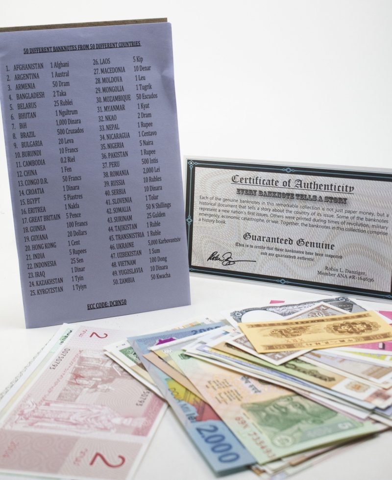 50 Banknotes, 50 Different Countries