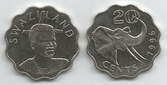 Swaziland Km50(U) 20 Cents