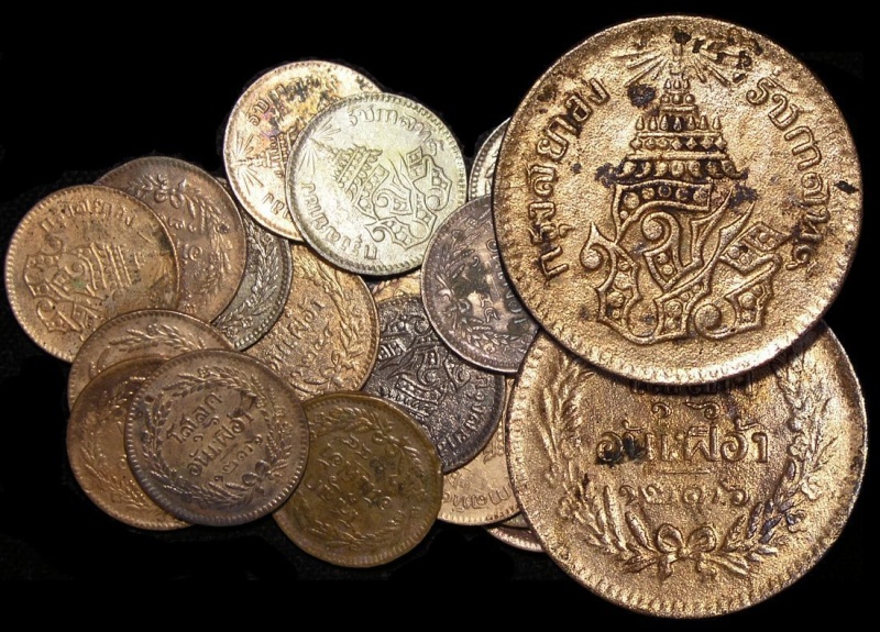 Thailand, Rama V (1868-1910), Copper 1/2 Att, Km 17, A Lot Of (20) Coins