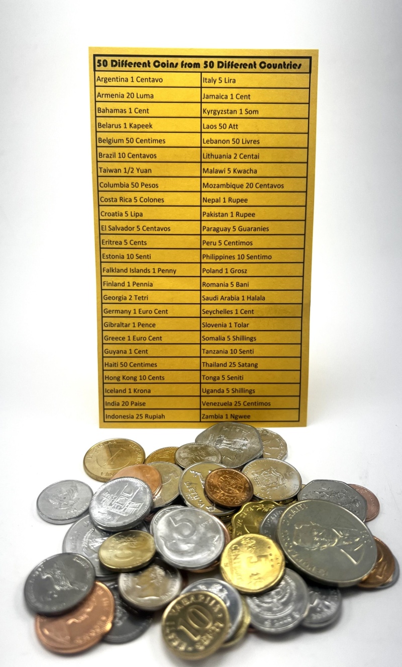 50 Different Coins From 50 Countries