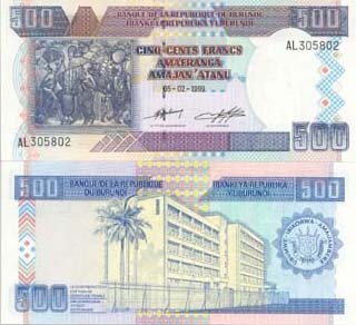Burundi P38c(U) 500 Francs 2003