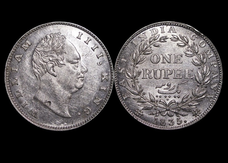 British India, William Iv (1834-1837), Silver Rupee, Calcutta Mint, A Lot Of (1) Coin