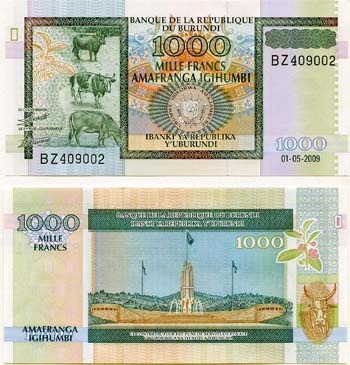 Burundi P46(U) 1,000 Francs