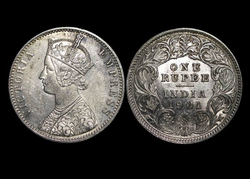 British India, Victoria (1837-1901), Silver Rupee, 1901C, Au, Km492, A Lot Of (1) Coin