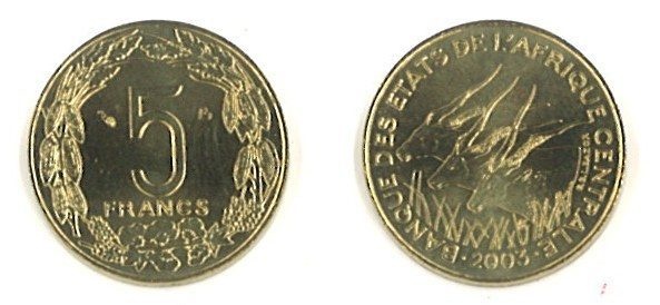 Central African St. Km7(U) 5 Francs (2003)