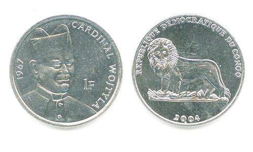 Congo D.R. Km157(U) 1 Franc Pope – 1967