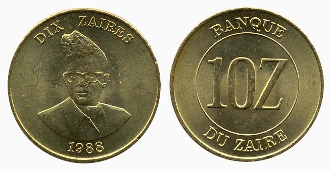 Zaire Km19(U) 10 Zaires