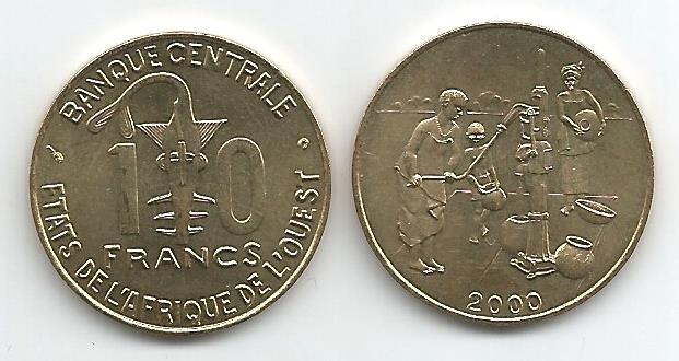 West African St. Km10(U) 10 Francs – Mali