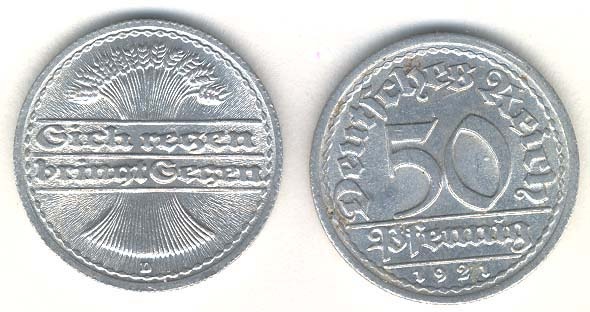Germany Km27(U) 50 Pfennig