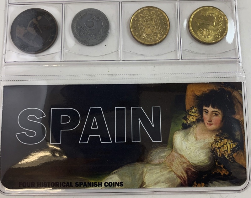 Spain: Four Historical Spanish Coins (Mini)