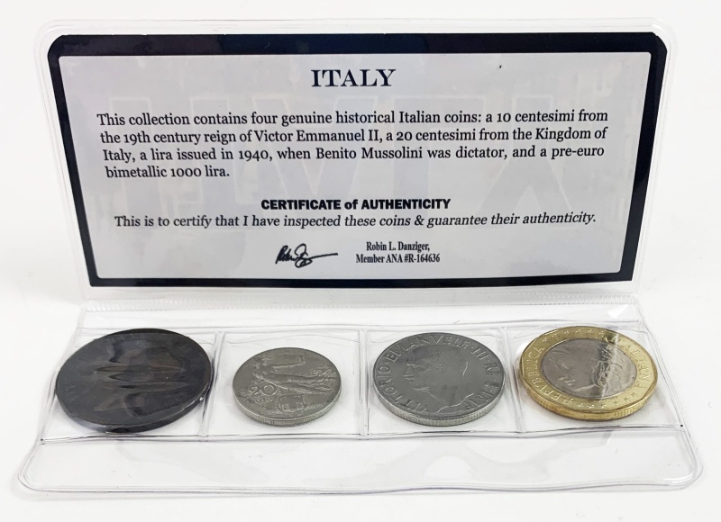 Italy: Four Historical Italian Coins (Mini)