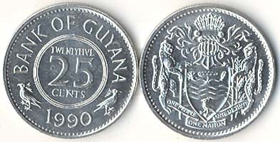 Guyana Km34(U) 25 Cents