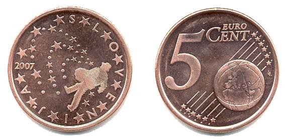 Slovenia Km70(U) 5 Euro Cents