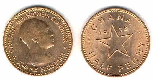 Ghana Km1(U) 1/2 Penny