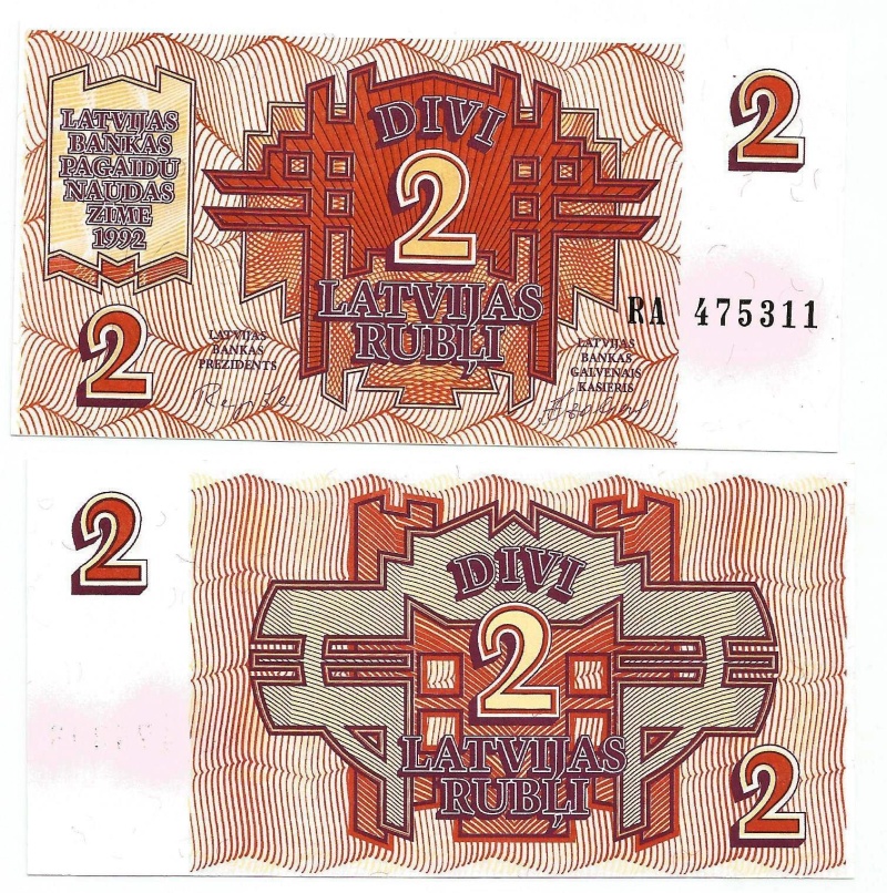 Latvia P36(U) 2 Rubli