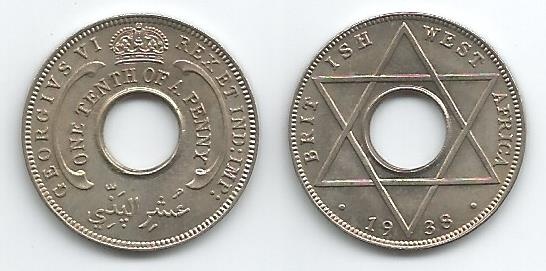 British West Africa Km20(U) 1/10 Penny