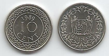 Surinam Km13a(U) 10 Cents