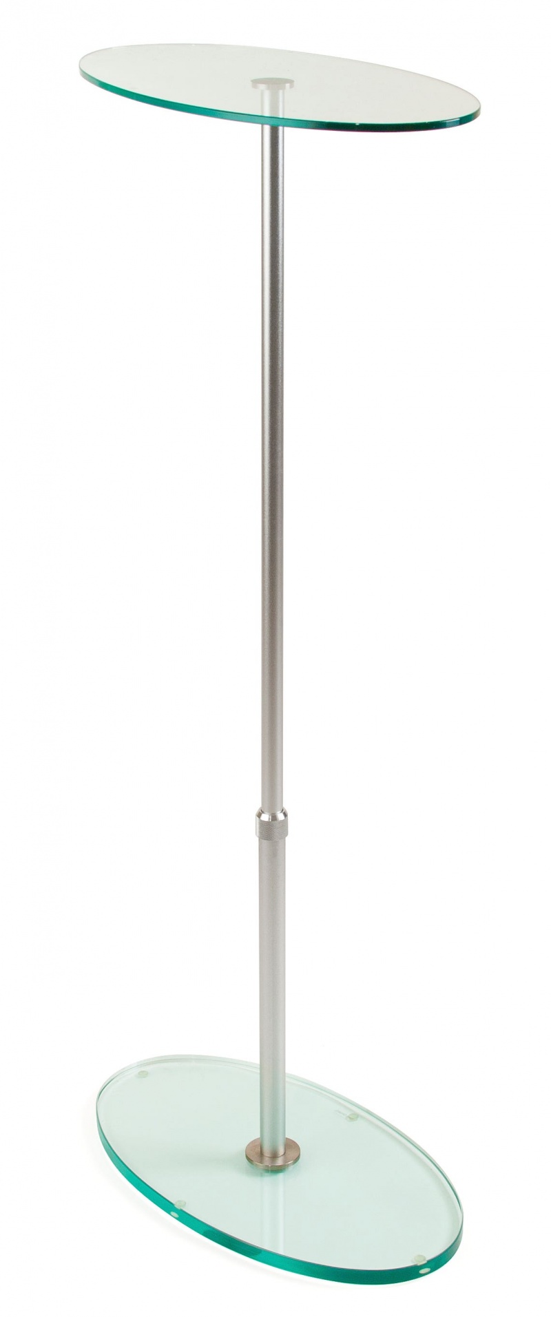 32"H To 48"H Adjustable Oval Glass Pedestal