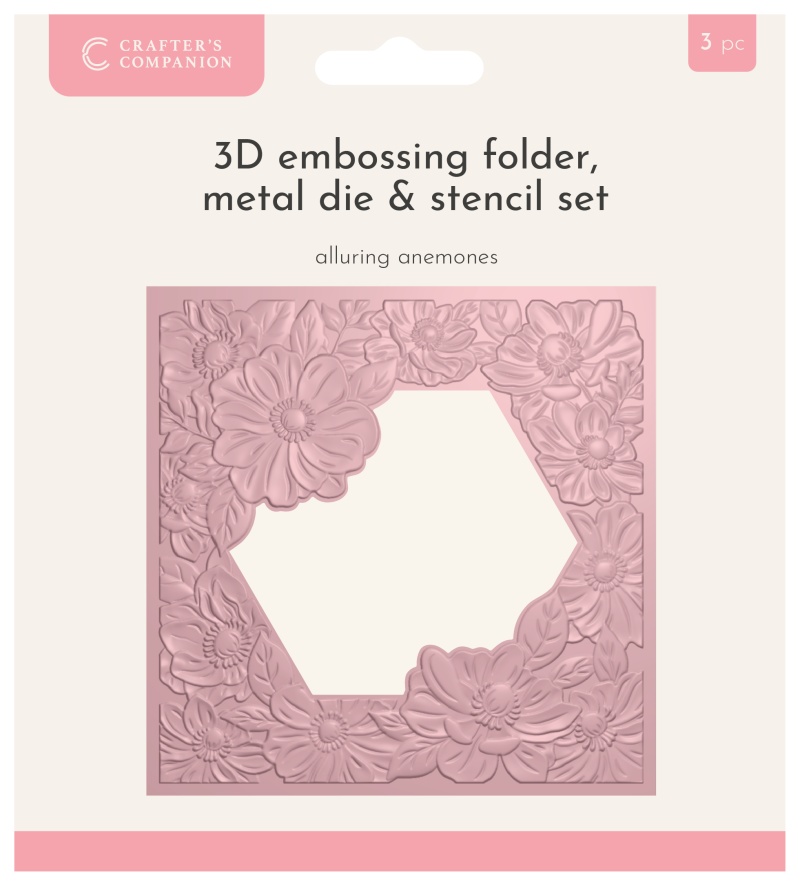 Crafters Companion 5.5” X 5.5” 3D Embossing Folder, Metal Die And ...