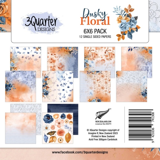 3Quarter Designs - Dusky Floral - Paper Pad 6 X 6