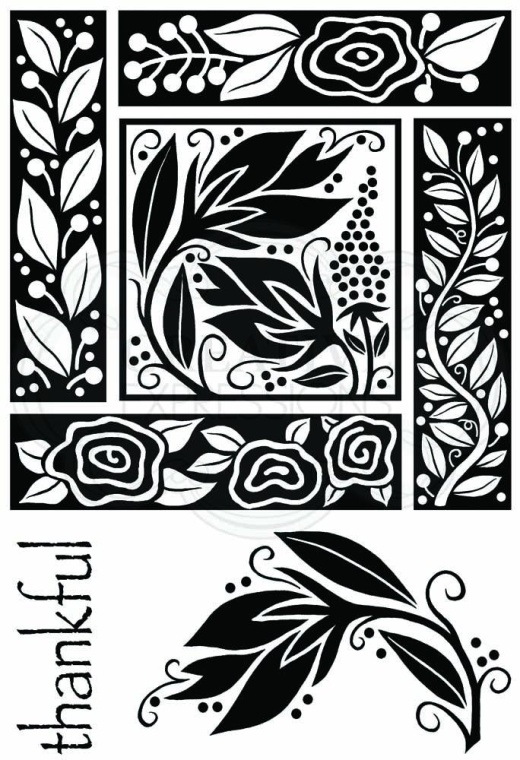 Woodware Clear Singles Floral Block 4 In X 6 In Stamp