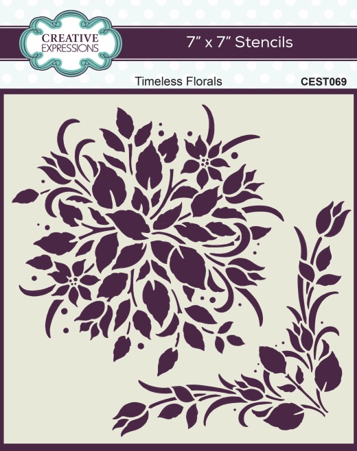 Creative Expressions Timeless Florals 7 In X 7 In Stencil